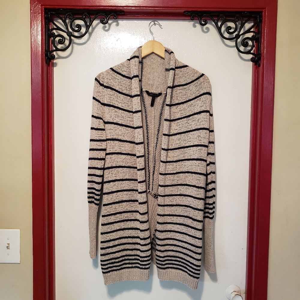 BCBG Maxazria Stripe Knit Sweater Cardigan